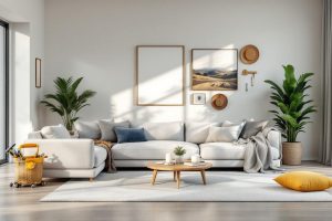 A photograph of a beautifully renovated living space that showcases a seamless blend of modern design and traditional elements